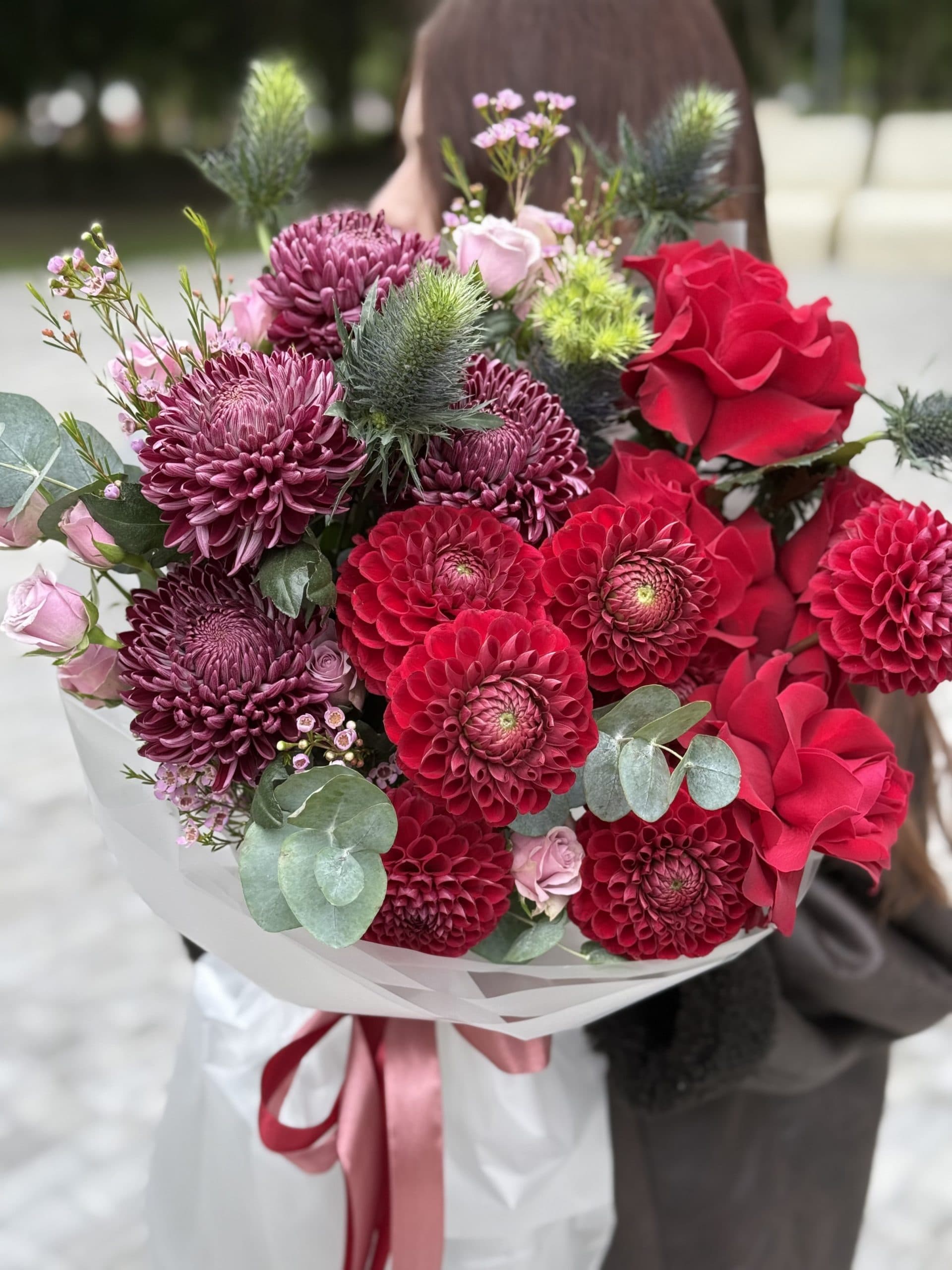 Bouquet of eustoma "Attraction"