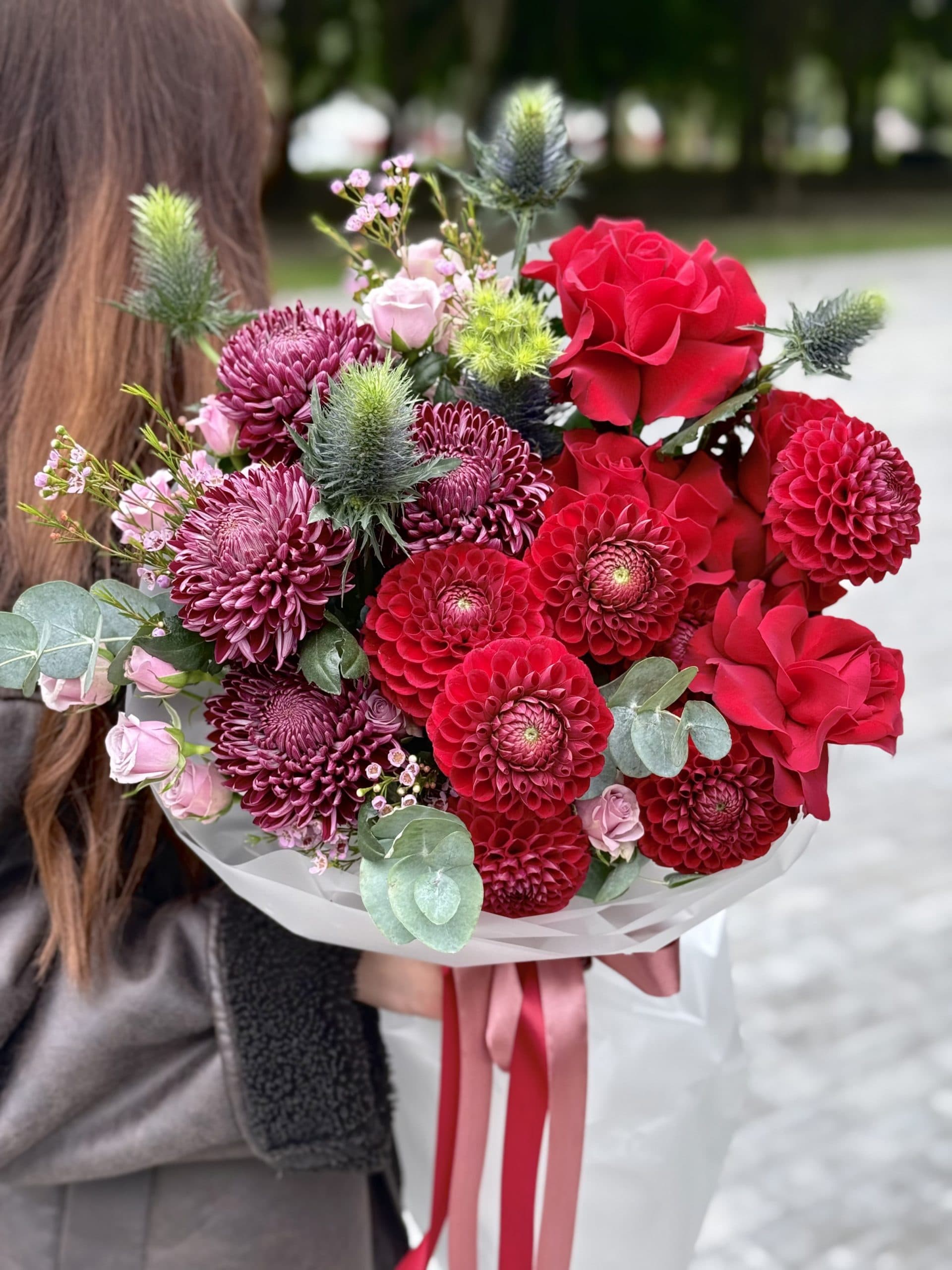 Bouquet of eustoma "Attraction"