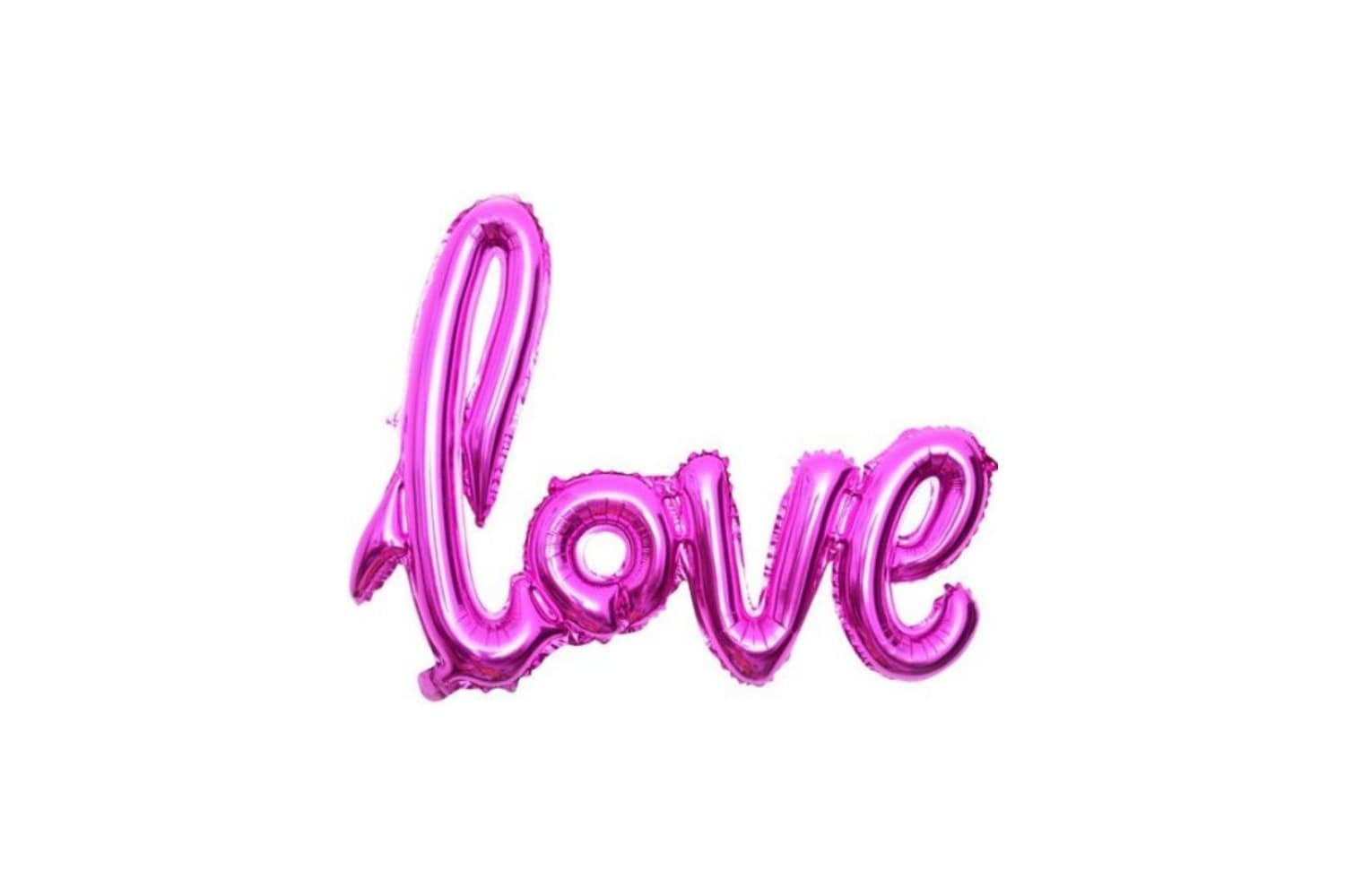 Фольгированный шар "Надпись love. Фуксия"
