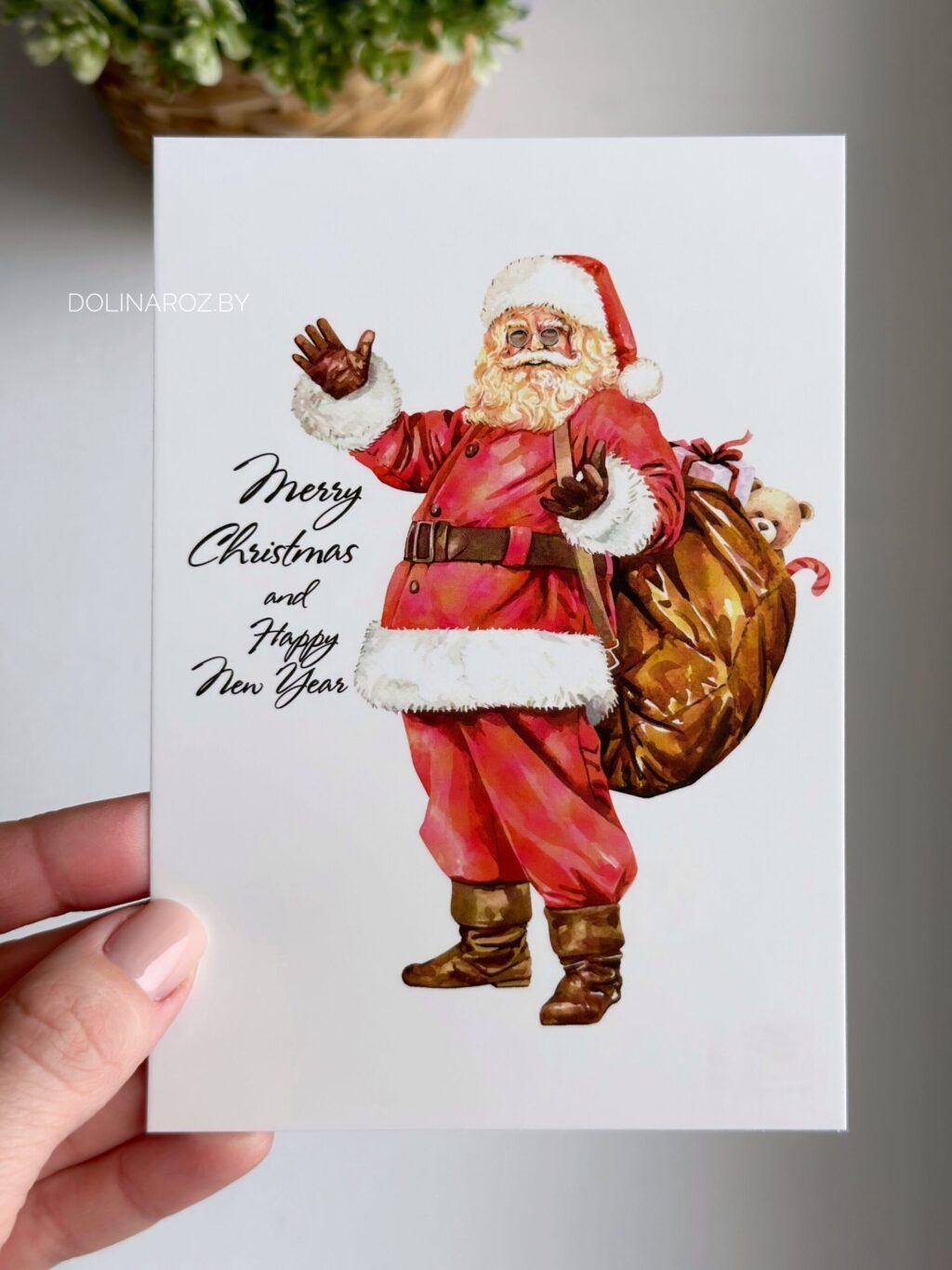 Карточка "Merry Christmas. Санта"