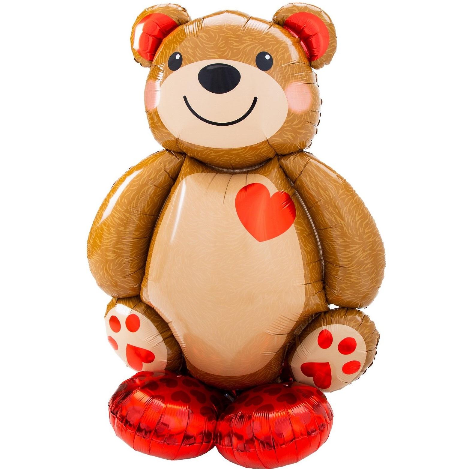 Foil balloon "Teddy bear with heart. Figure"