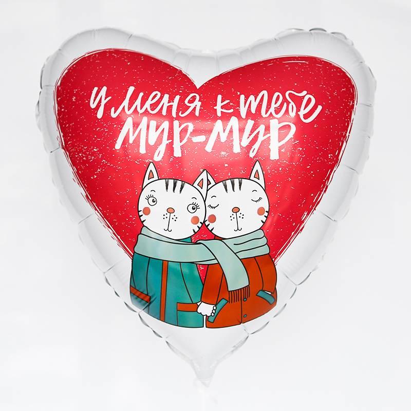 Фольгированный шар "Сердце. У меня к тебе мур-мур"