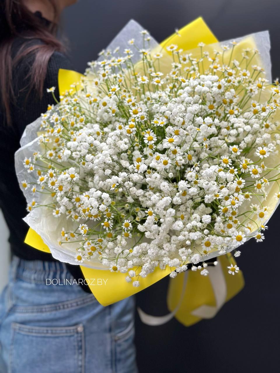 Composite bouquet "Chamomiles and gypsophila"