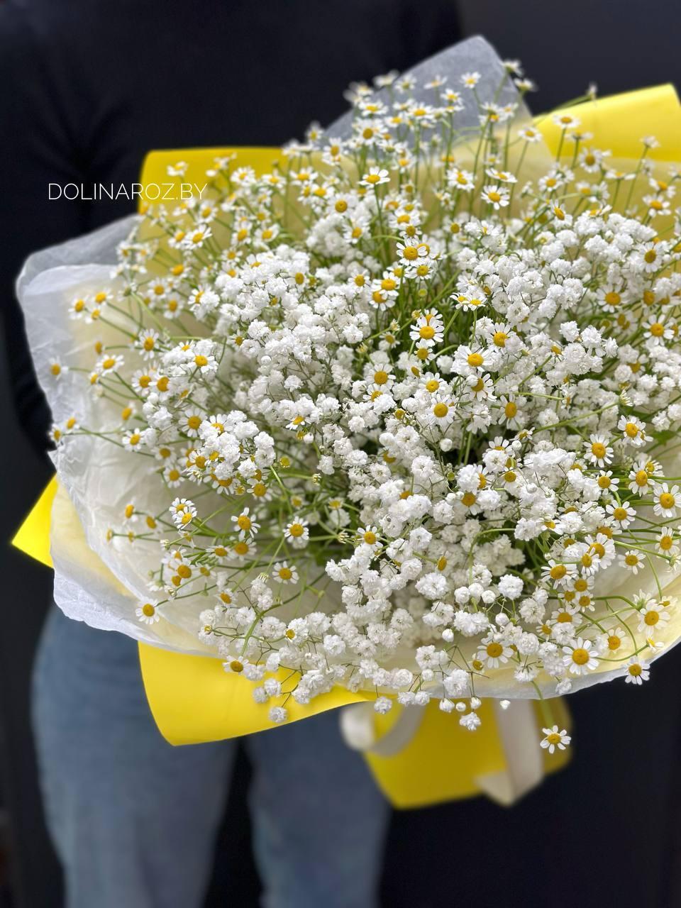 Composite bouquet "Chamomiles and gypsophila"