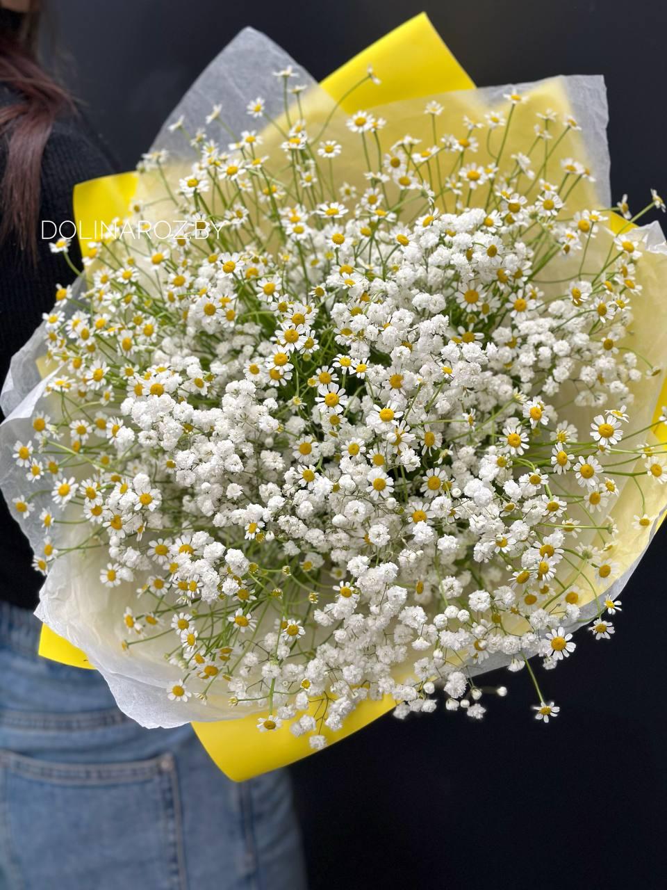 Composite bouquet "Chamomiles and gypsophila"