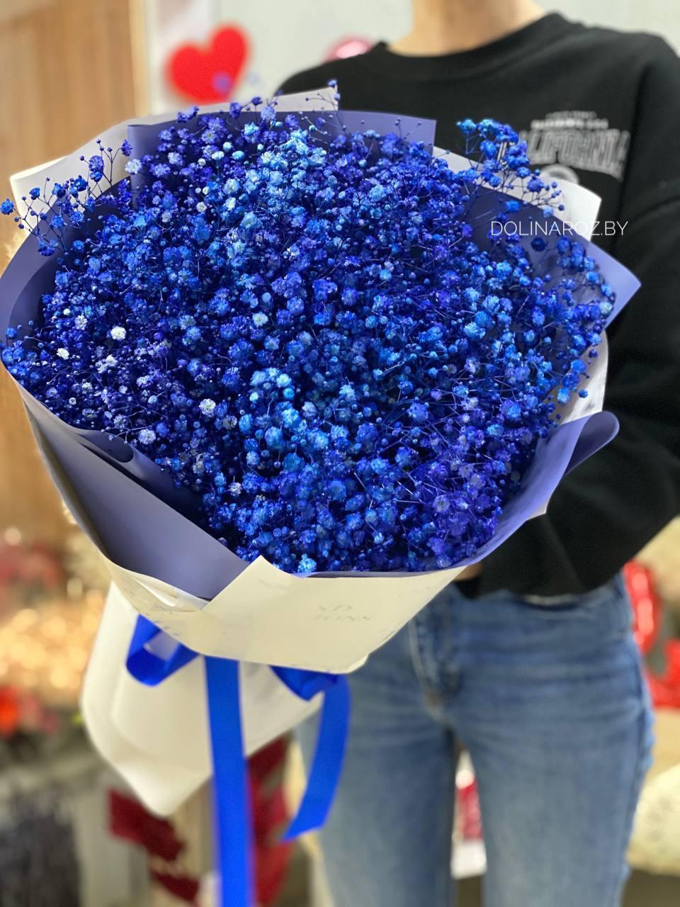 Bouquet of gypsophila "Blue ice cream"