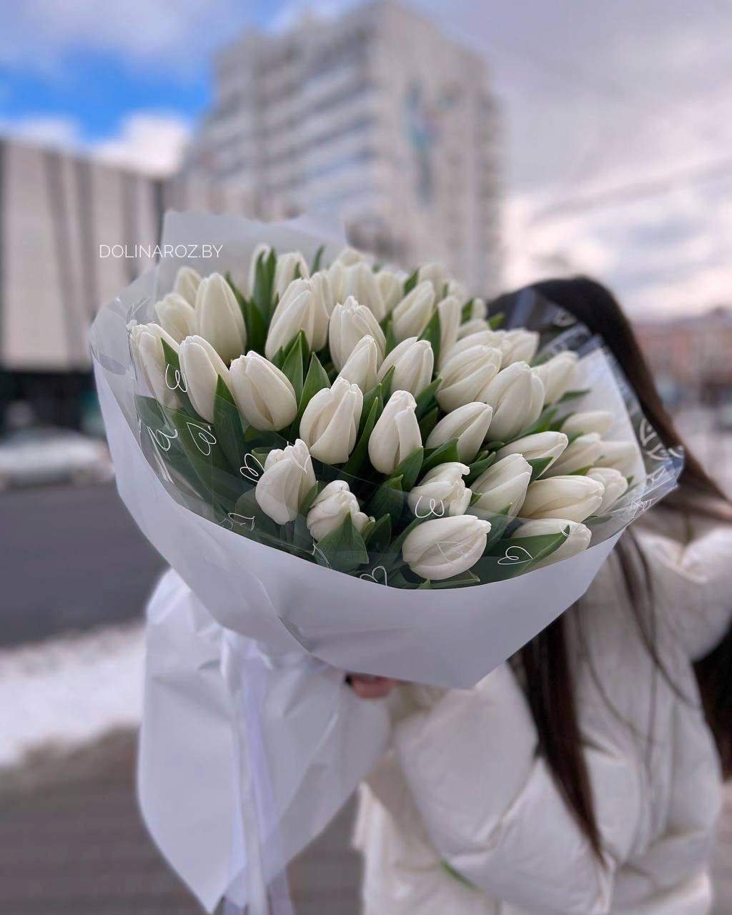 Букет тюльпанов "Белые 51"