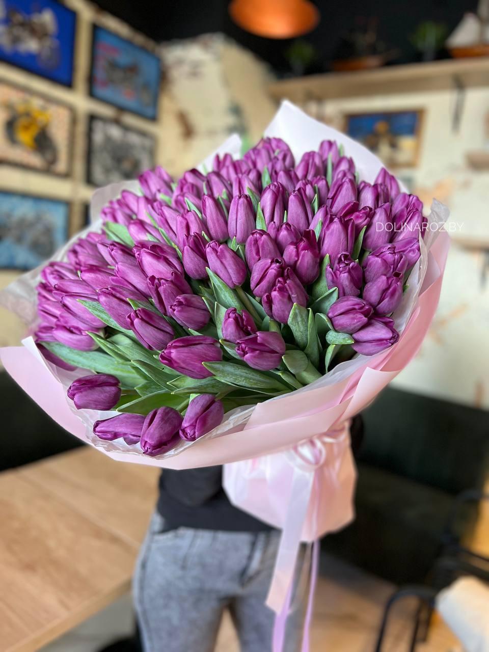 Букет тюльпанов "Фиолетовый 101"