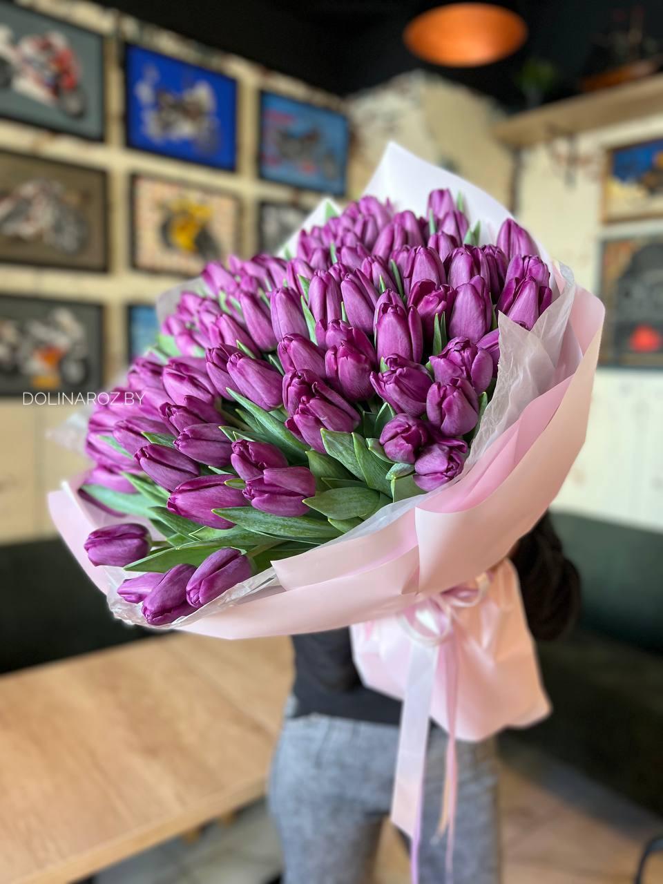 Букет тюльпанов "Фиолетовый 101"