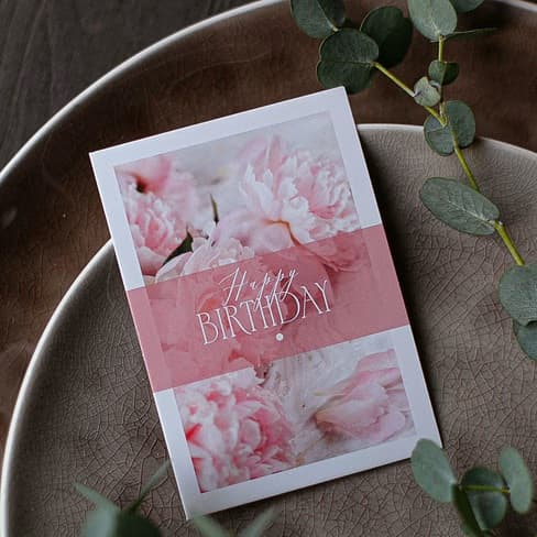 Фотокарточка "Happy birthday. Пионы"