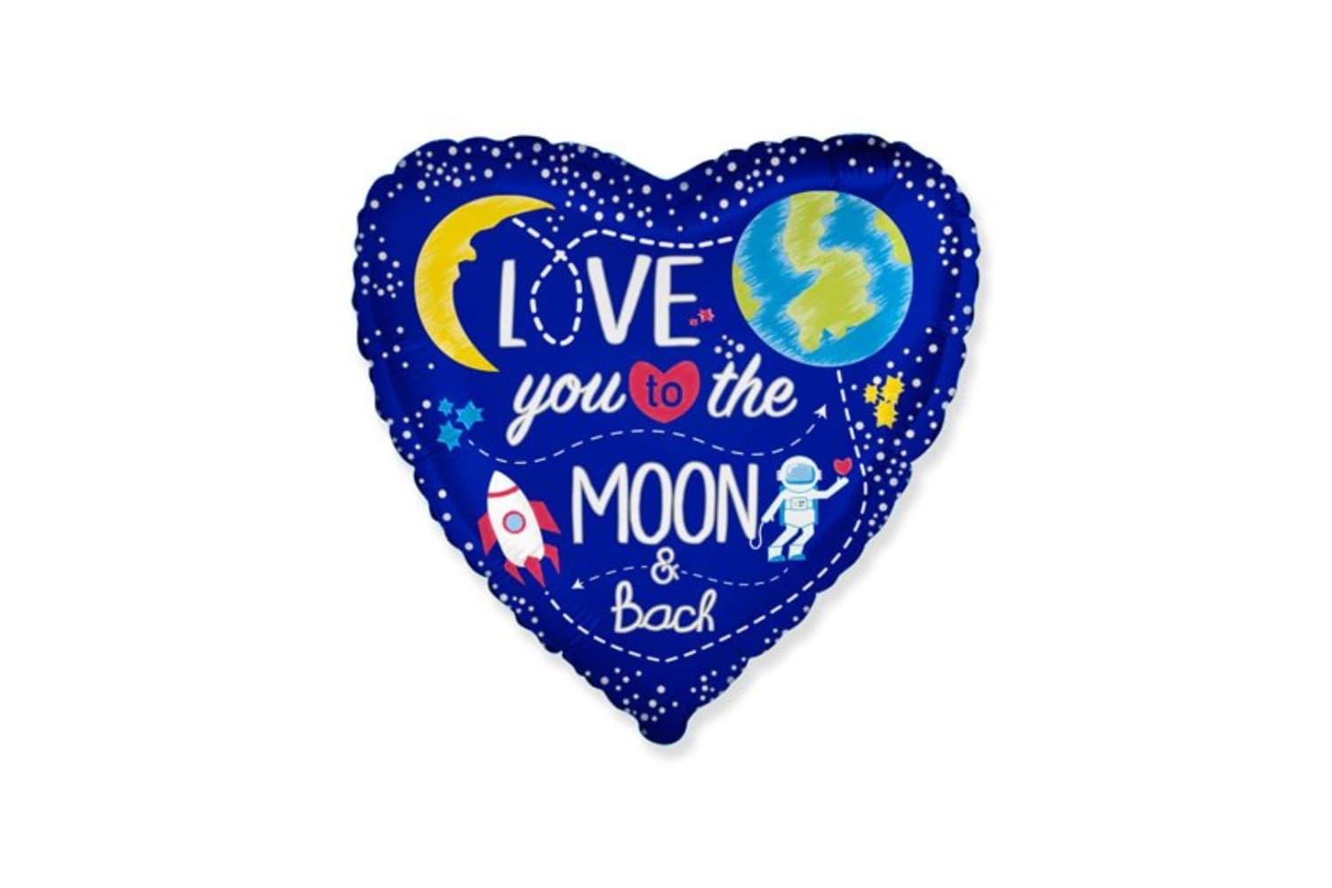 Фольгированный шар "Сердце. I love you to the moon and back"