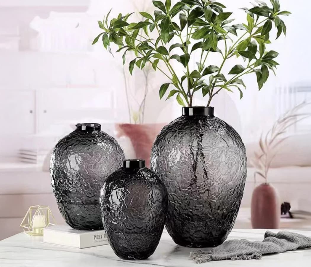 Ваза стеклянная D18*H26,5, серый