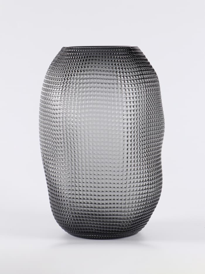 Ваза стеклянная 19*30 см, серый