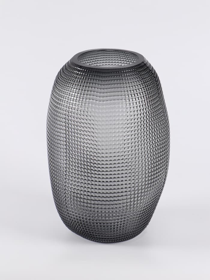 Ваза стеклянная 19*30 см, серый