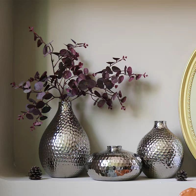 Ваза стеклянная 21*29 см, серебро