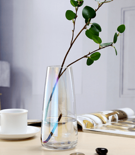 Ваза стеклянная 6,5*22 см, радужный