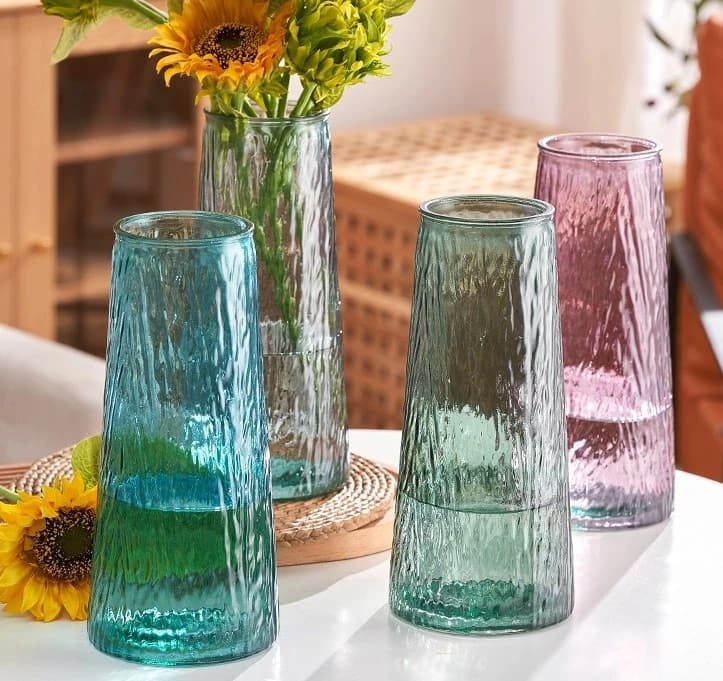 Ваза стеклянная 8,2*11,1*24 см, серый