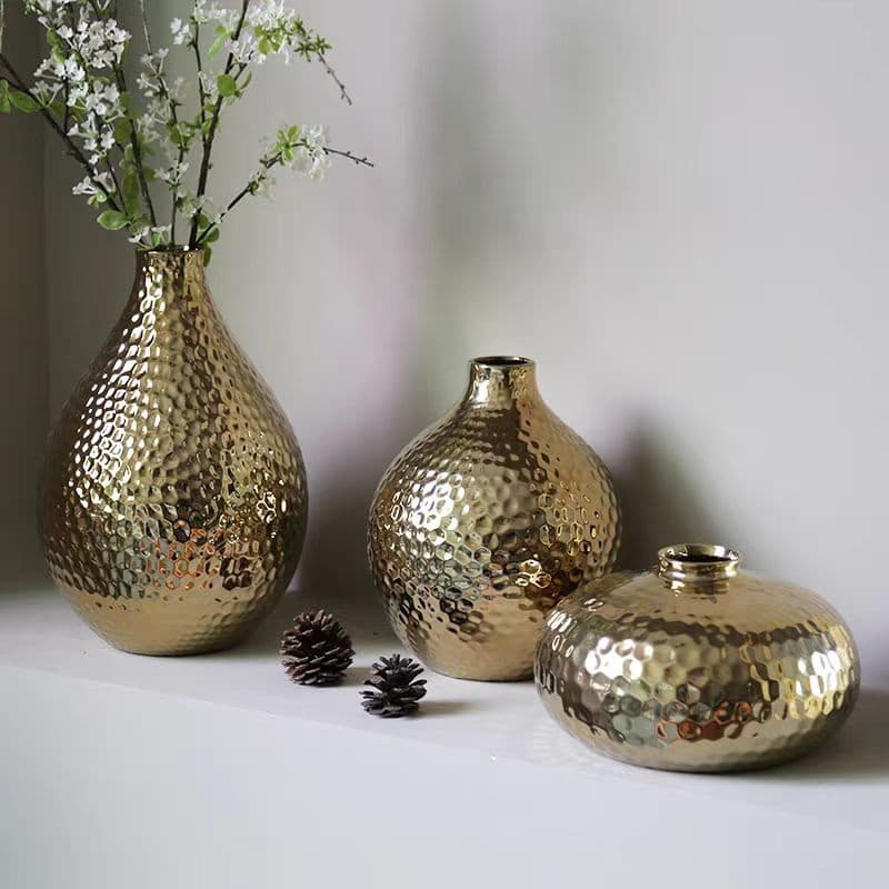 Ваза стеклянная d19*h23 позолоченная