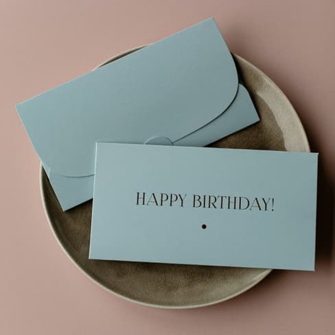 Конверт для денег "HAPPY BIRTHDAY! Голубой"