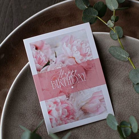 Фотокарточка "Happy birthday. Пионы"