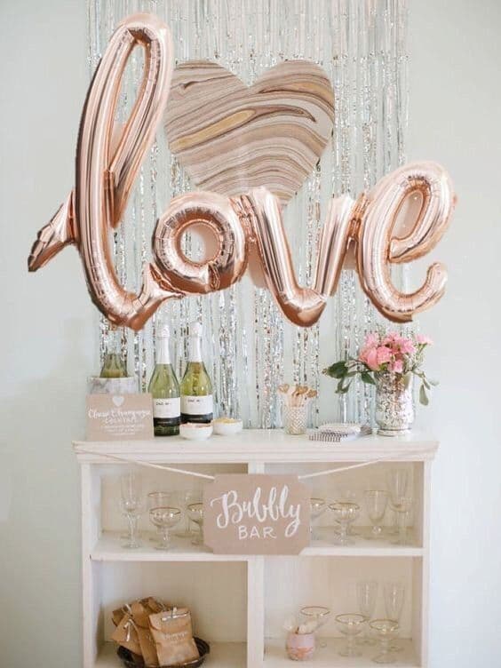 Foil balloon "Inscription love. Rose gold"