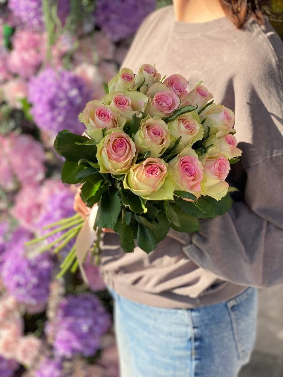Bouquet of roses "15 pink"