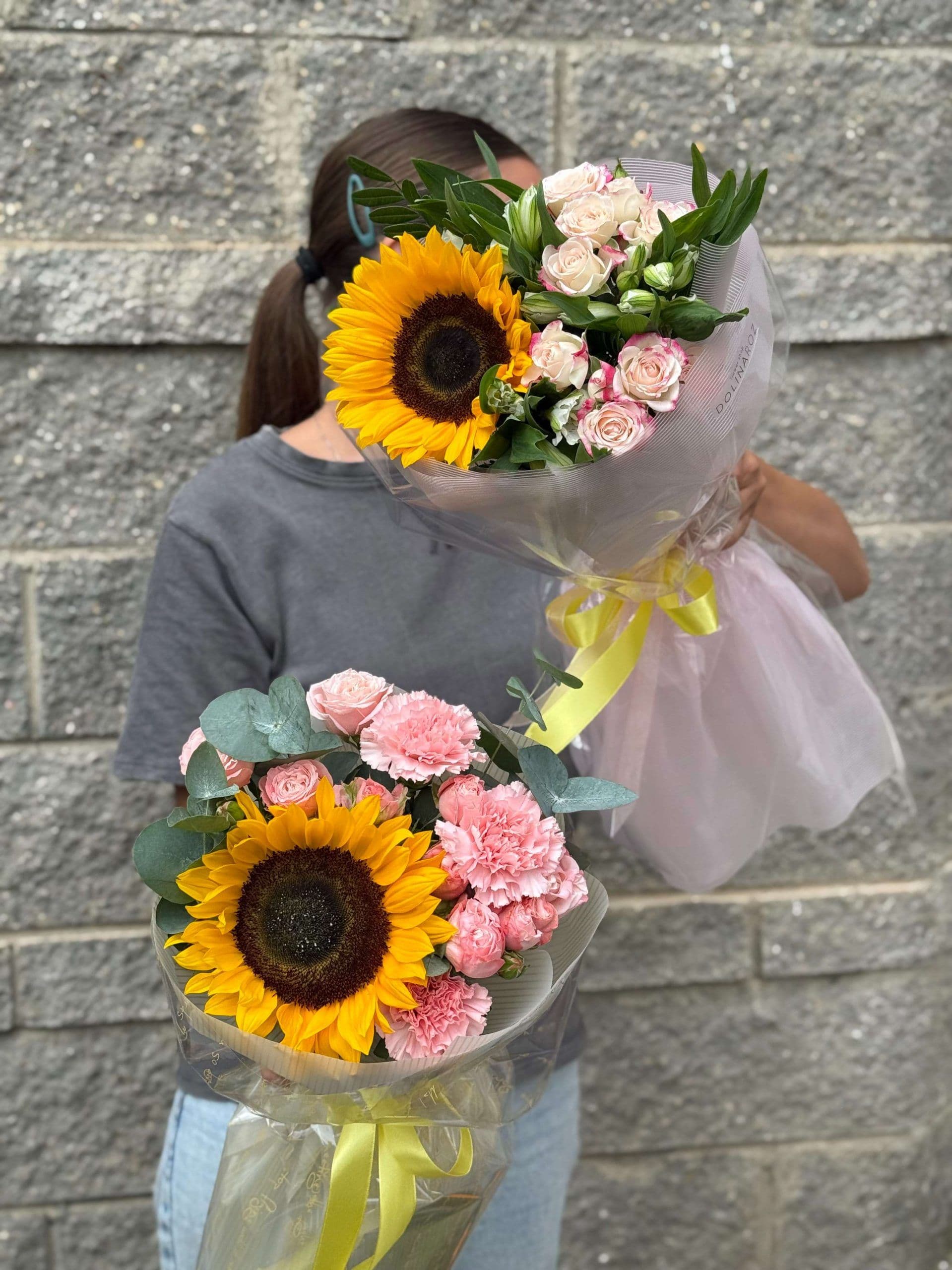 Букет с подсолнухом "Мольберт"