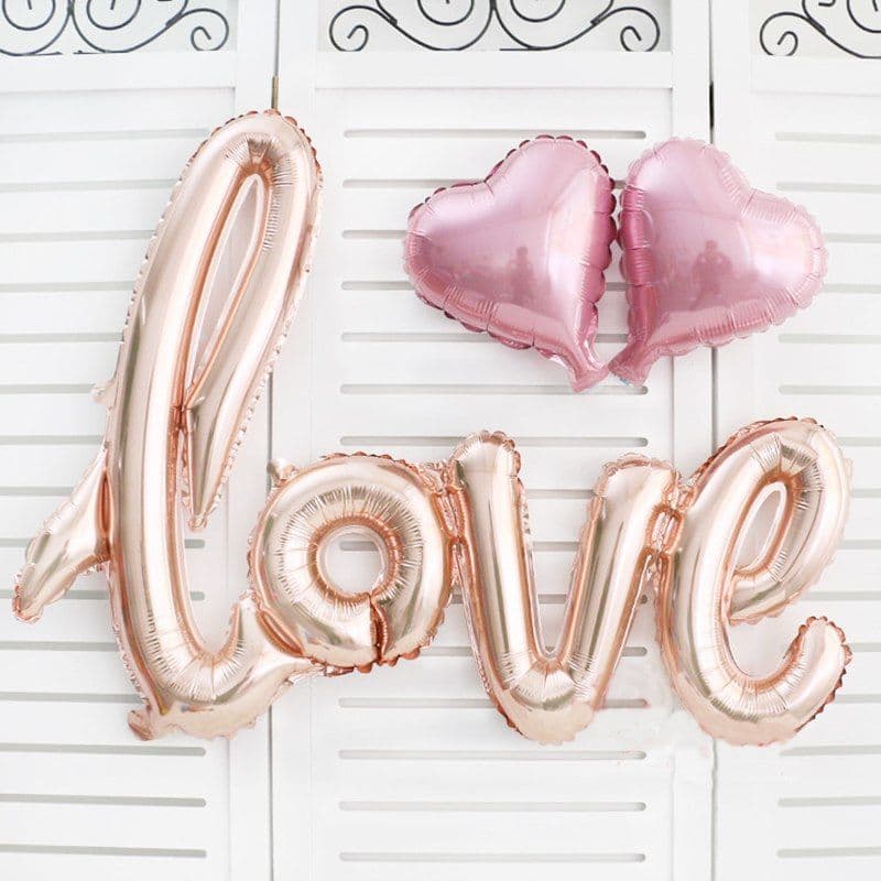 Foil balloon "Inscription love. Rose gold"