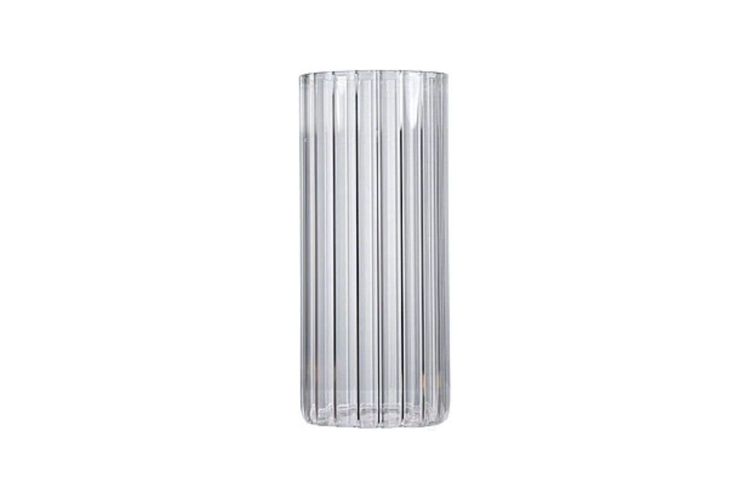 Acrylic vase, ribbed, h24.5, d9.8