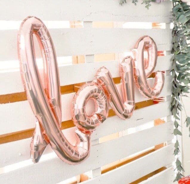 Foil balloon "Inscription love. Rose gold"