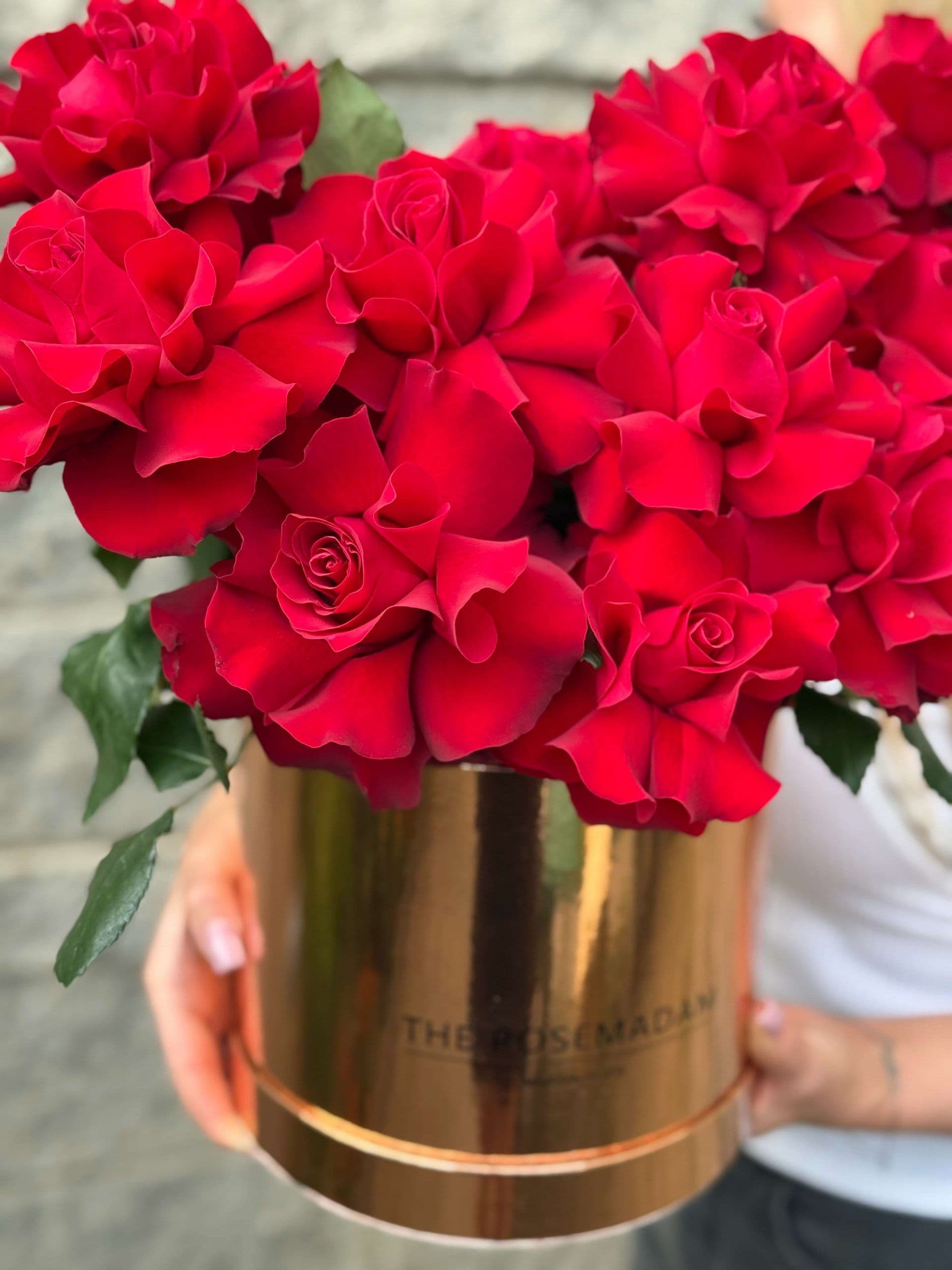 French Roses in a Box "Red Onyx"