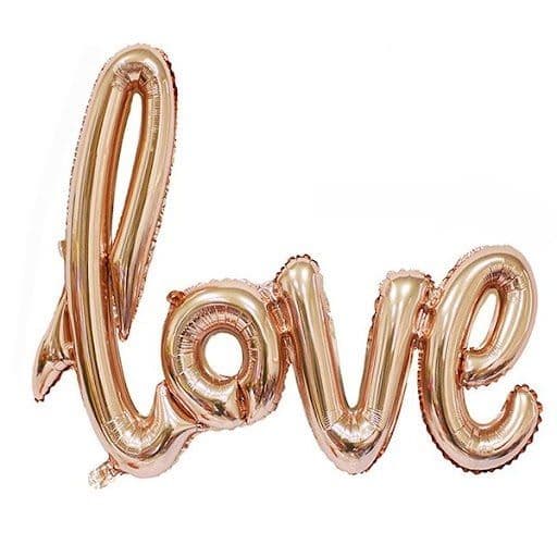 Foil balloon "Inscription love. Rose gold"