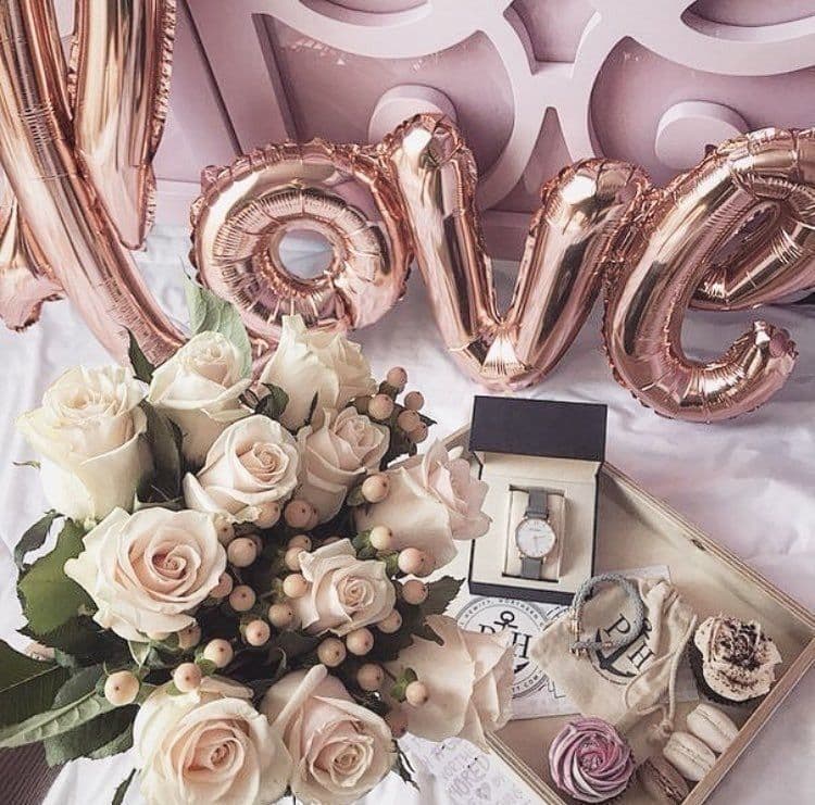 Foil balloon "Inscription love. Rose gold"