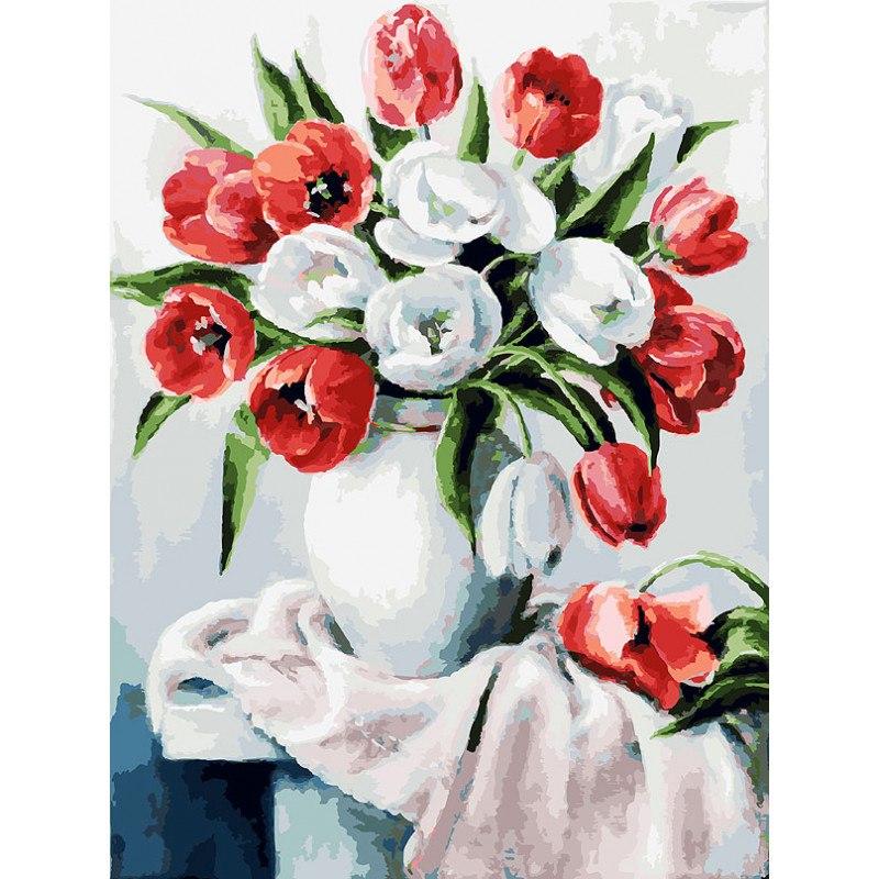 Painting by numbers "Red and White"