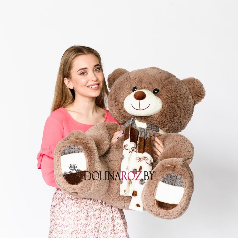 Teddy bear "Martin with a scarf" brown 110 cm