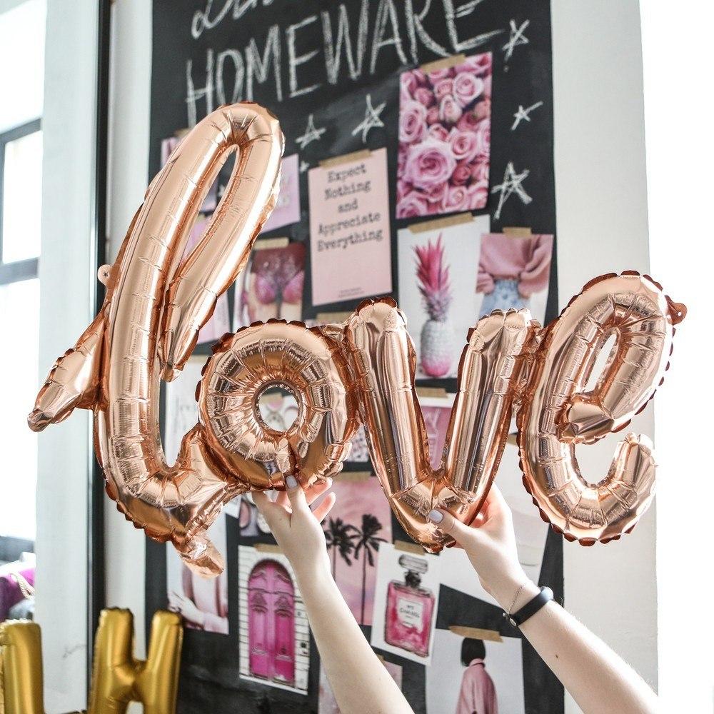 Foil balloon "Inscription love. Rose gold"