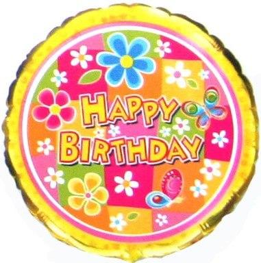 Foil balloon "Happy Birthday. Flowers"