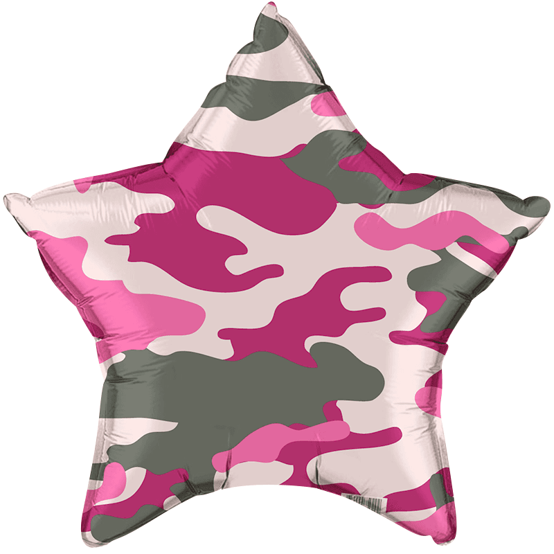Фольгированный шар "Звезда. Розовый камуфляж"