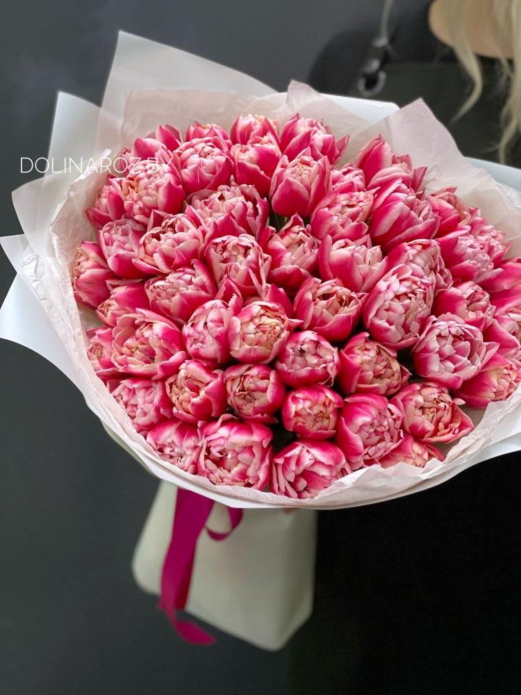 Букет тюльпанов "Розовый пион 51"
