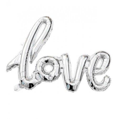 Foil balloon "Inscription love. Silver"
