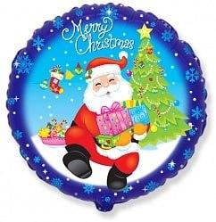 Фольгированный шар "Санта с подарками"