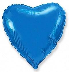 Foil balloon "Blue heart"
