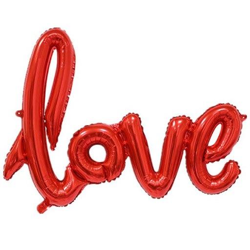 Foil balloon "Inscription love. Red"