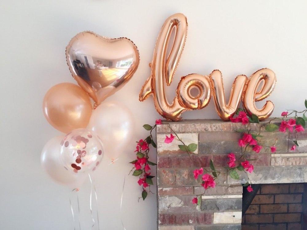 Фольгированный шар "Надпись love. Розовое золото"
