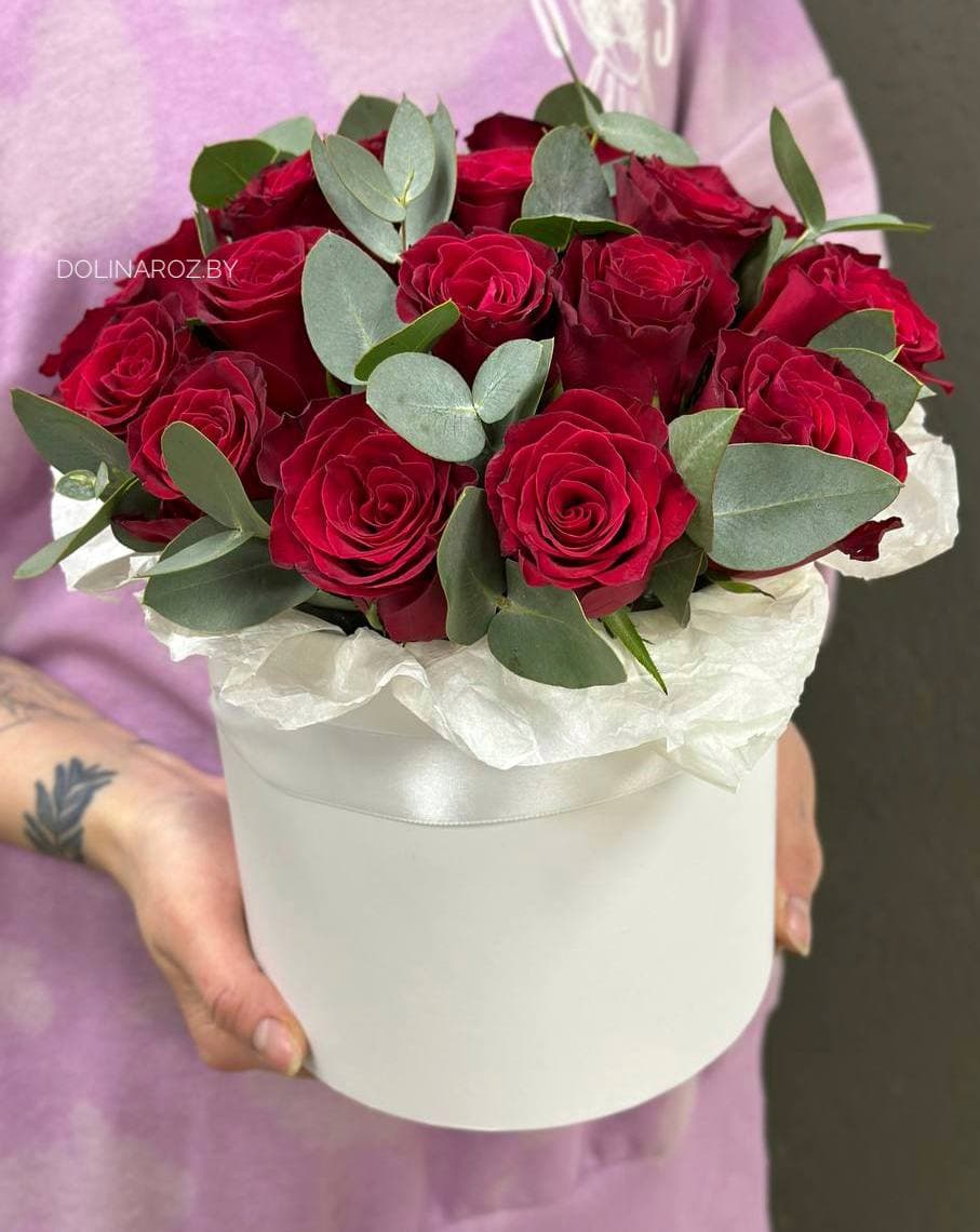 Розы в коробке "Родос 21"
