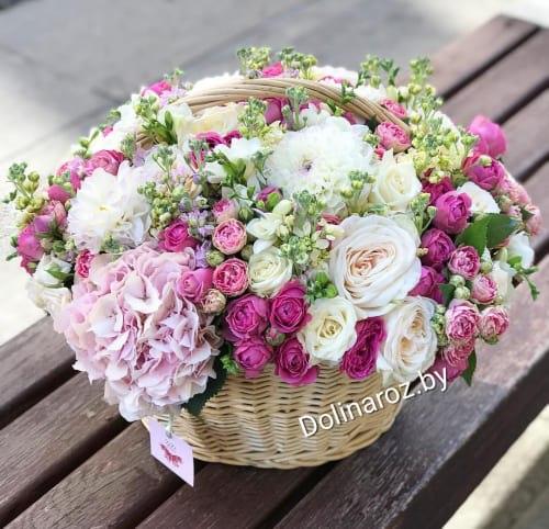 Basket with flowers "Floral luxury"
