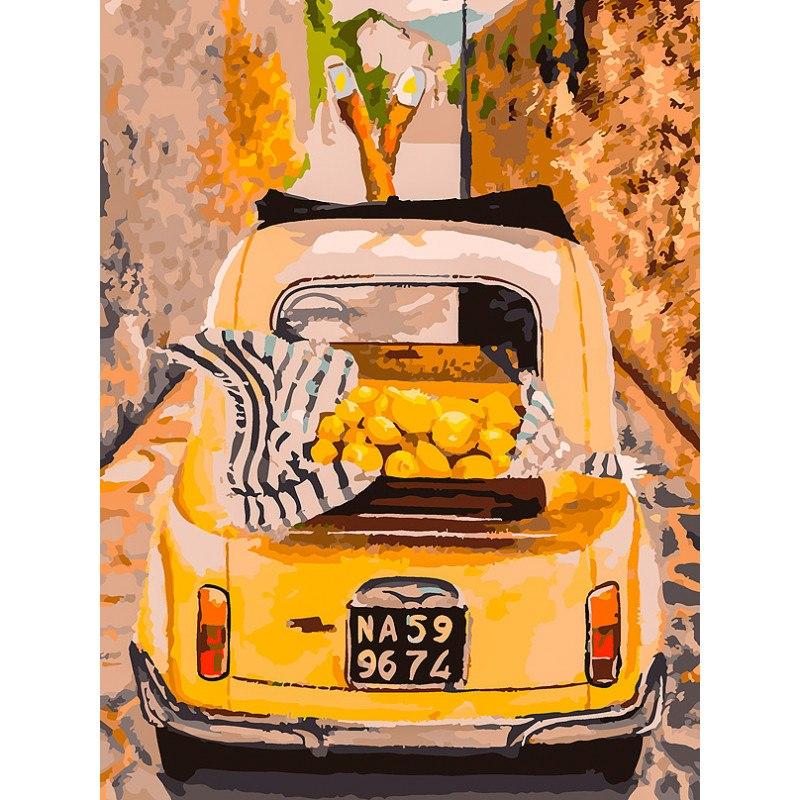 Painting by numbers "Car with lemons"