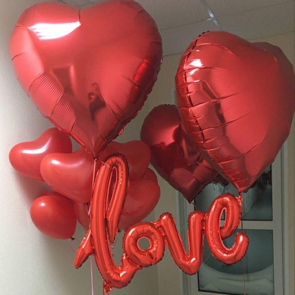 Foil balloon "Inscription love. Red"