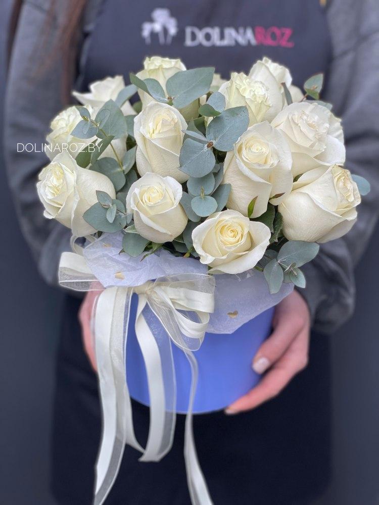 Flowers in a box "White eucalyptus 15"