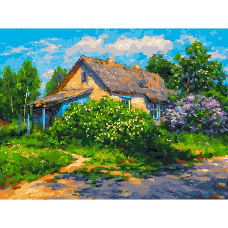 Painting by numbers "Lilac bushes"